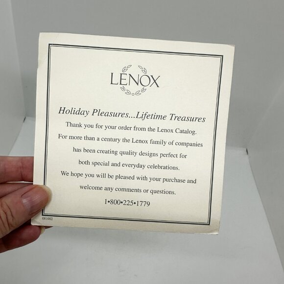 SOLD NIB Vtg Lenox Cat Ornament Christmas Plastic Wreath Bow Tree Welcome - Picture 6 of 6